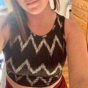 Gold and black crop top